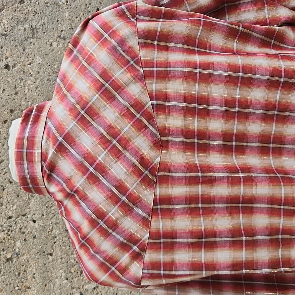 Men's Western Red Plaid Shirt - Picture 9 of 14